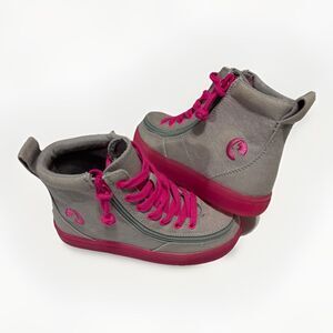 BILLY Footwear Kids Size 13 M Classic Lace High Top Sneakers Adaptive Grey Pink